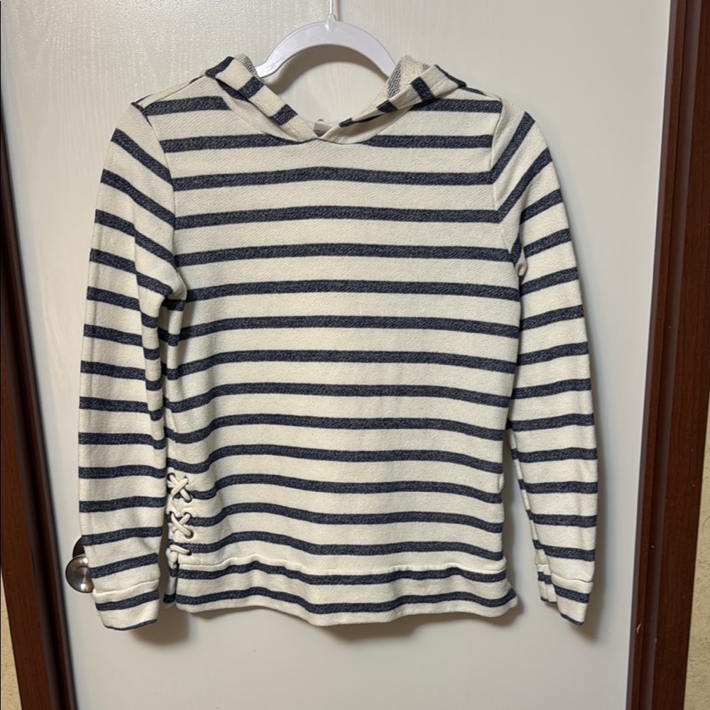 Old Navy Striped Kids Hoodie - Navy and White Size XL